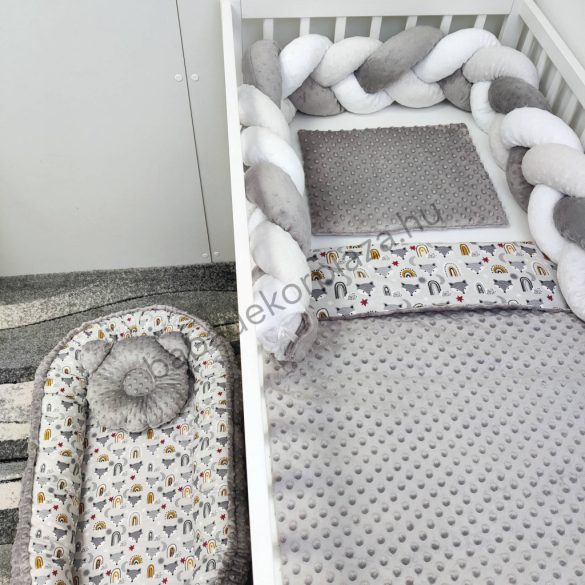 Babaágynemű garnitúra babafészekkel - 5 részes - kisrókák