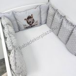 Deluxe Baby Extra párnás rácsvédő - Dreamland Collection - grafitszürke - bébi szafari zebra