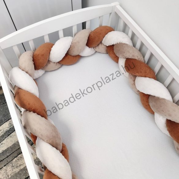 Minky fonott rácsvédő - tricolor (cappuccino - terrakotta  - mogyoró) - VÁLASZTHATÓ MÉRETBEN