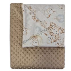   Babatakaró - bélelt - 70*90 cm - cappuccino - bébi erdei állatok