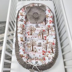   Deluxe Baby többfunkciós babafészek macipárnával - Erdei állatok