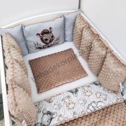   Babaágynemű garnitúra Extra párnás rácsvédővel - cappuccino - bébi szafari zebra - LIMITÁLT SZÉRIA