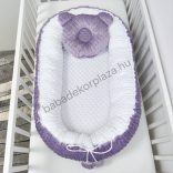 Deluxe Baby többfunkciós babafészek macipárnával - Minky orgona - fehér