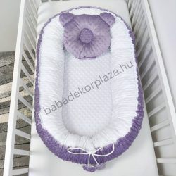   Deluxe Baby többfunkciós babafészek macipárnával - Minky orgona - fehér