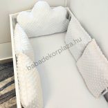Deluxe Baby Minky párnás rácsvédő felhőpárnával, 5 db-os - tricolor (fehér - szürke - mogyoró)