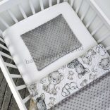 Deluxe Baby 2 részes babaágynemű garnitúra - takaró + párna - grafitszürke - bébi szafari