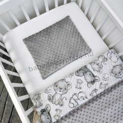   Deluxe Baby 2 részes babaágynemű garnitúra - takaró + párna - grafitszürke - bébi szafari