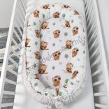 Deluxe Baby többfunkciós babafészek - Minky mogyoró - vidám baglyocskák
