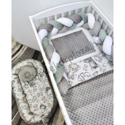   Deluxe Baby babaágynemű garnitúra babafészekkel - 5 részes - grafitszürke - bébi szafari II.