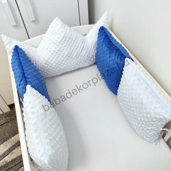   Rácsvédő párna koronapárnával - 5 db-os - Minky - sötétkék - világoskék