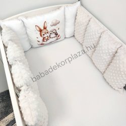   Deluxe Baby Extra párnás rácsvédő - Dreamland Collection - mogyoró nyuszi és bagoly
