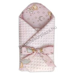 Deluxe Baby babapólya - világos rózsaszín - cuki macik