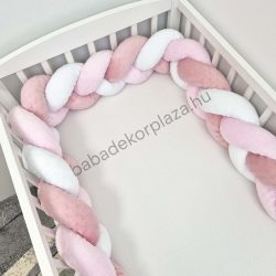   Fonott rácsvédő Minky - tricolor (mályvarózsa - rózsaszín - fehér) - VÁLASZTHATÓ MÉRETBEN