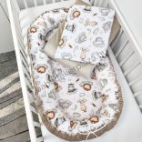 Babaágynemű garnitúra babafészekkel - 3 részes - Vidám szafari II. (Limitált széria)