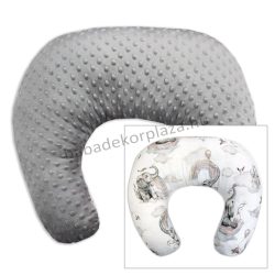   Comfort kétoldalas szoptatós párna - grafitszürke - elefántok szivárványon