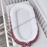 Deluxe Baby többfunkciós bársony babafészek - mályva - fehér