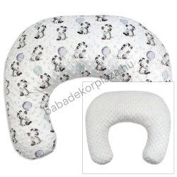Comfort Minky szoptatós párna - szürke - zebrák lufikkal