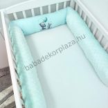 Rácsvédő hengerpárna - 210 cm - menta - nyuszi és maci