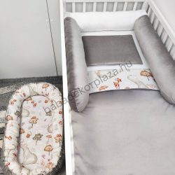   Babaágynemű garnitúra babafészekkel, hengerpárnával - 4 részes - Elefánt és barátai (Limitált széria)