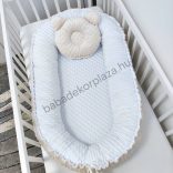 Babafészek párnával - Minky - mogyoró - fehér