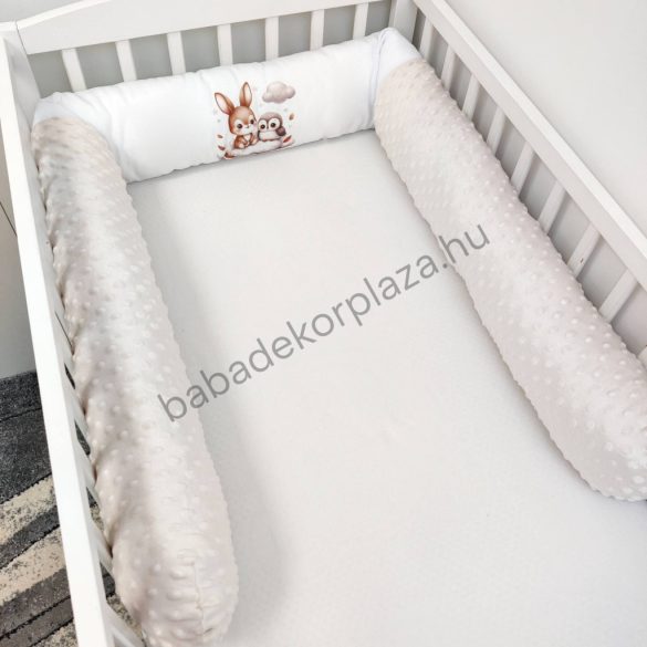 Hengerpárna - 210 cm - mogyoró nyuszi és bagoly