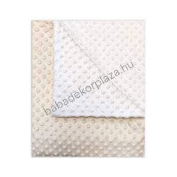   Deluxe Baby 70*90 cm-es bélelt Minky babatakaró - mogyoró - fehér