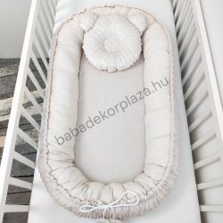 Babafészek macipárnával - Minky mogyoró