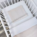 2 részes Minky babaágynemű garnitúra - takaró + párna - mogyoró - fehér