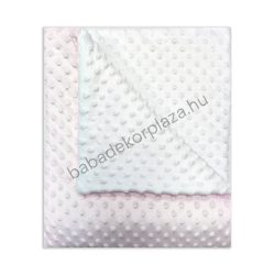   Deluxe Baby 70*90 cm-es bélelt Minky babatakaró - világos rózsaszín - fehér