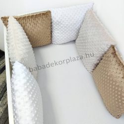   Deluxe Baby Minky párnás rácsvédő 6 db-os - tricolor (cappuccino - mogyoró - fehér)
