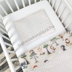   Deluxe Baby 2 részes babaágynemű garnitúra - takaró + párna - mogyoró - szafari kölykök