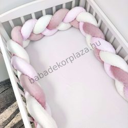   Fonott rácsvédő Minky - tricolor (mályvarózsa - rózsaszín - vanília) - VÁLASZTHATÓ MÉRETBEN
