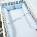 Rácsvédő hengerpárna - 210 cm - világoskék bébi zsiráf