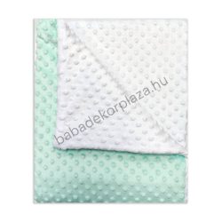   Deluxe Baby 70*90 cm-es bélelt Minky babatakaró - menta - fehér