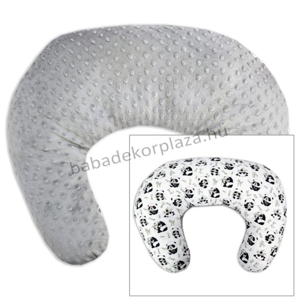 Comfort kétoldalas szoptatós párna - grafitszürke - pandák