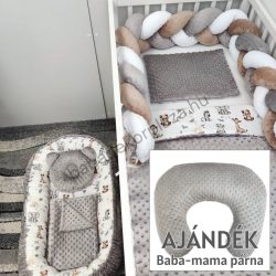   My Happy Baby babaágynemű garnitúra AJÁNDÉK baba-mama párnával – Szavanna móka