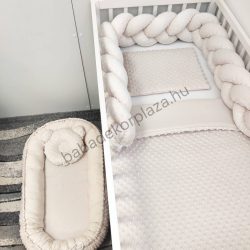   Deluxe Baby babaágynemű garnitúra babafészekkel - 5 részes - mogyoró