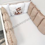 Deluxe Baby Extra párnás rácsvédő - Dreamland Collection - cappuccino - tigris