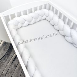   Fonott rácsvédő 70*140-es kiságyban körbeérő - Minky fehér