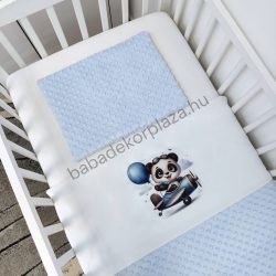   Deluxe Baby 2 részes babaágynemű garnitúra - takaró + párna - világoskék - repcsis panda