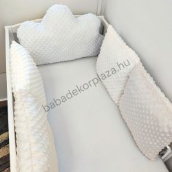   Rácsvédő párna felhőpárnával - 5 db-os - Minky - vanília - mogyoró