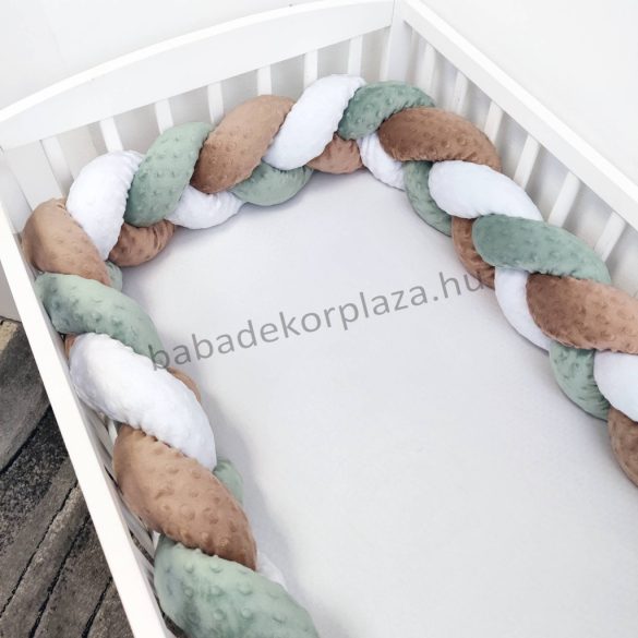 Minky fonott rácsvédő - tricolor (cappuccino - zsálya - fehér) - VÁLASZTHATÓ MÉRETBEN
