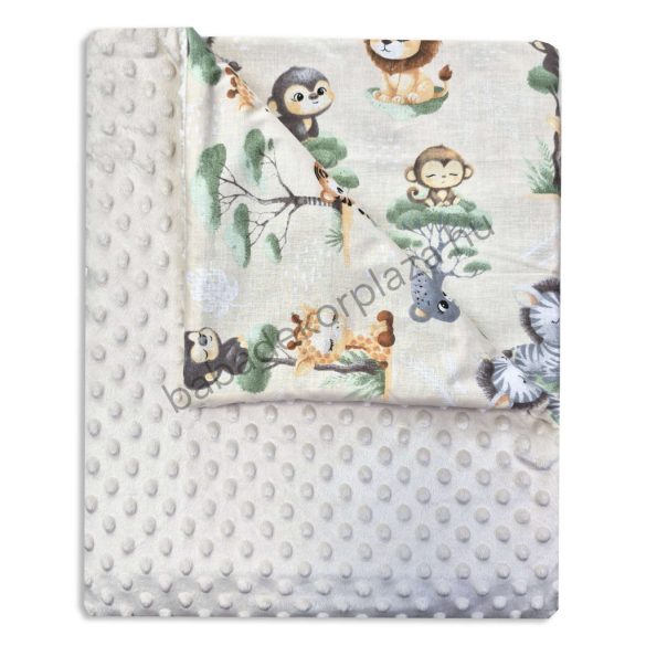 Babatakaró - bélelt - 70*90 cm - mogyoró - szafari kölykök