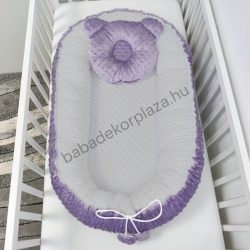   Deluxe Baby többfunkciós babafészek macipárnával - Minky orgona - szürke