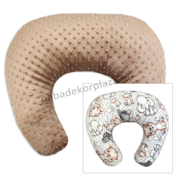 Comfort kétoldalas szoptatós párna - cappuccino - bébi szafari
