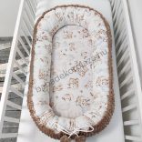 Deluxe Baby többfunkciós babafészek - Minky cappuccino - bébi erdei állatok