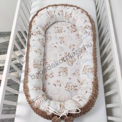   Deluxe Baby többfunkciós babafészek - Minky cappuccino - bébi erdei állatok