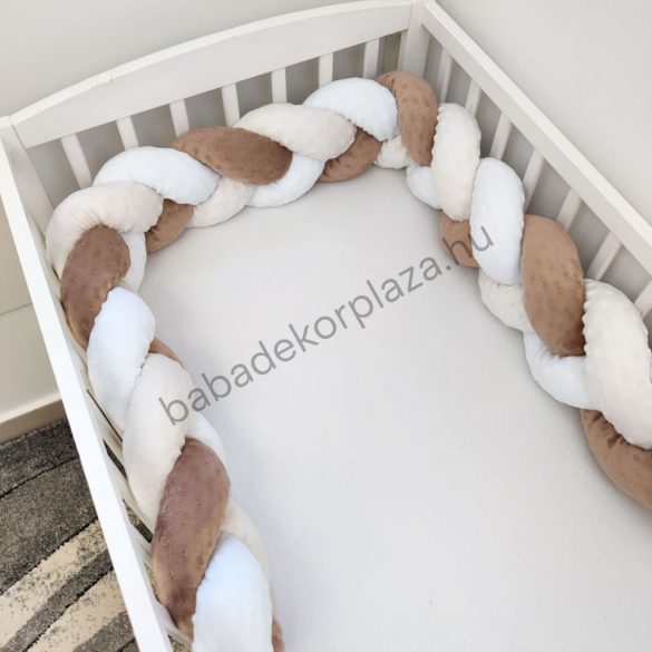 Minky fonott rácsvédő - tricolor (cappuccino - mogyoró - fehér) - VÁLASZTHATÓ MÉRETBEN
