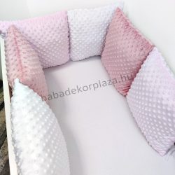   Deluxe Baby Minky párnás rácsvédő 6 db-os - tricolor (világos rózsaszín - mályvarózsa - fehér)