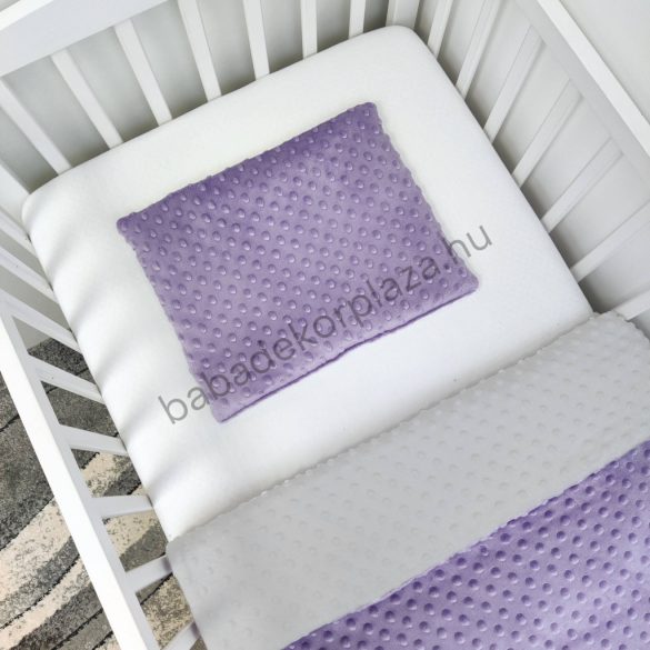 2 részes Minky babaágynemű garnitúra - takaró + párna - orgona - szürke
